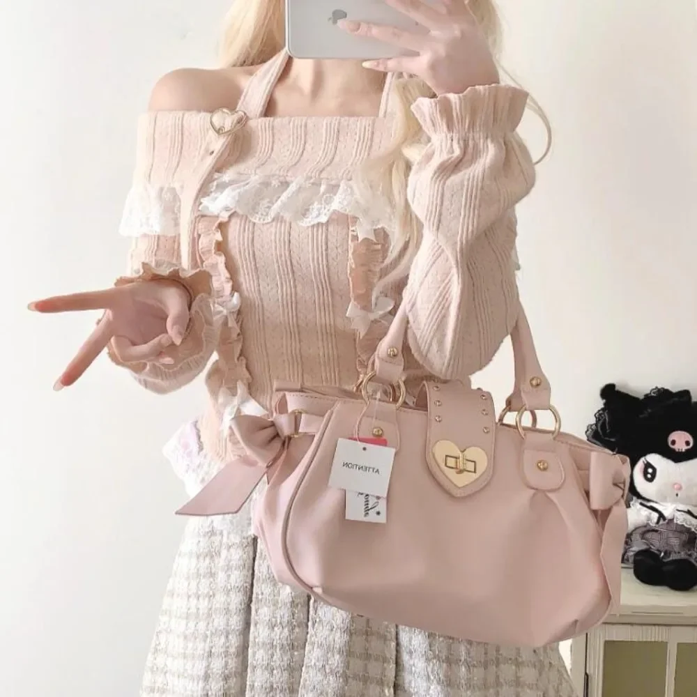 Off Shoulder Heart-shaped Buckle Lace Ruffle Edge Long Sleeves Y2k Halter Top Autumn New Slim Fit Women Knitted Pullover Sweater
Off Shoulder Heart-shaped Buckle Lace Ruffle Edge Long Sleeves Y2k Halter Top Autumn New Slim Fit Women Knitted Pullover Sweater