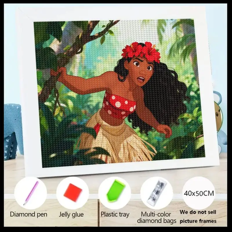 1 шт. Disney Moana Princess Adventure 5D набор для алмазной живописи, DIY полная дрель, круглый набор для рукоделия из смолы со стразами, яркая мультация 
1 шт. Disney Moana Princess Adventure 5D набор для алмазной живописи, DIY полная дрель, круглый набор для рукоделия из смолы со стразами, яркая мультация