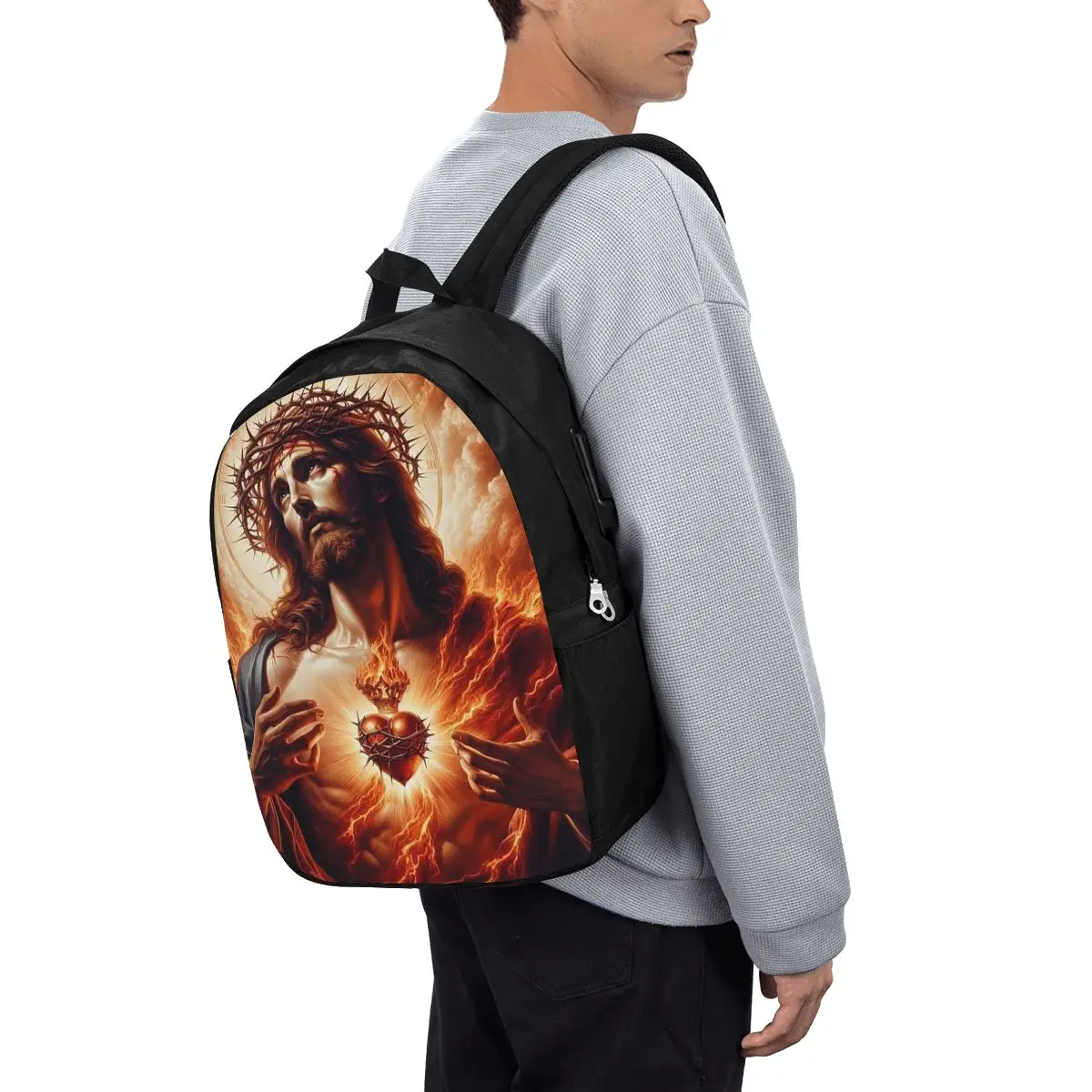 Jesus Christ Angelic Heart Religious Design Backpack Travel Notebook Bag Computer College Student School Bag Laptop
Jesus Christ Angelic Heart Religious Design Backpack Travel Notebook Bag Computer College Student School Bag Laptop