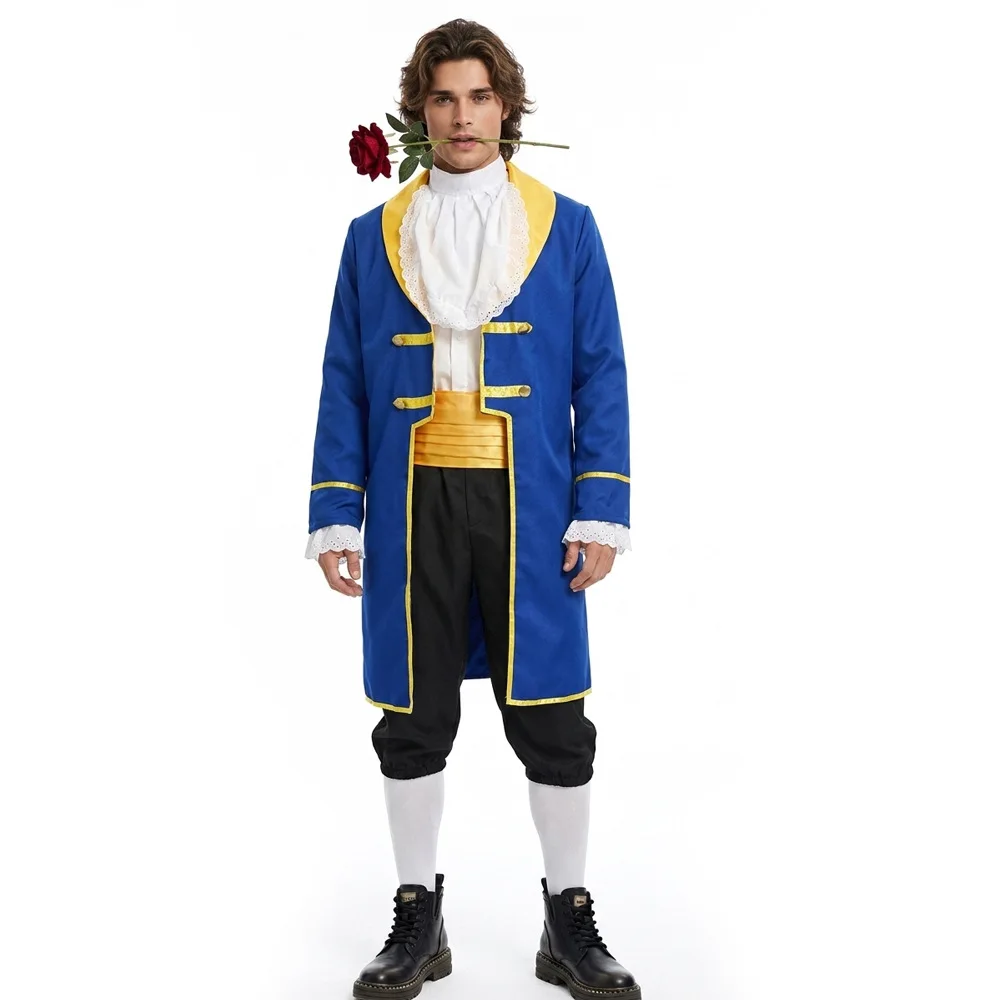 Prince Cosplay Costume for Men Medieval Noble Formal Outfit Halloween Party Theater Performance Costume
Prince Cosplay Costume for Men Medieval Noble Formal Outfit Halloween Party Theater Performance Costume