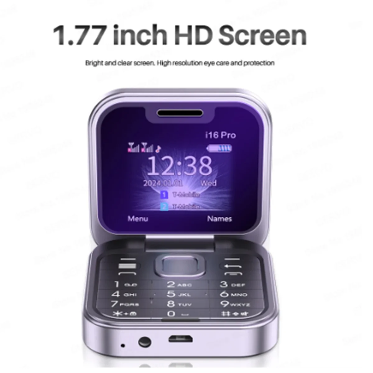 ARY-fMini Flip Mobile Phone FM Radio Voice Blacklist Speed Dial Vibration 2SIM Card Small Display Foldable
ARY-fMini Flip Mobile Phone FM Radio Voice Blacklist Speed Dial Vibration 2SIM Card Small Display Foldable