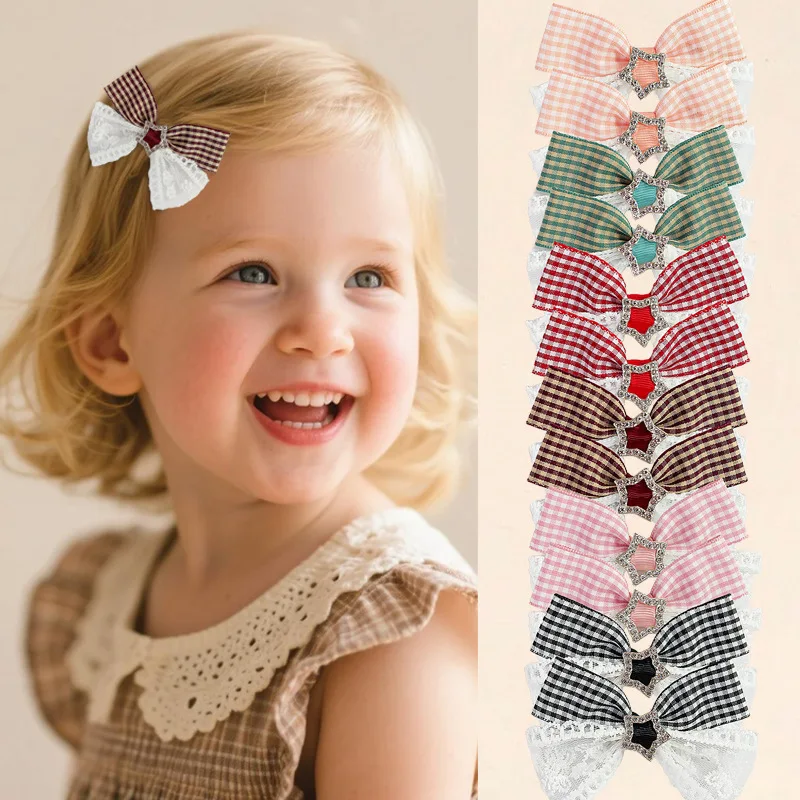 30 PCS/Lot, 3.3" Lace Ribbon Bow Hair Clips Handmade Bow Hairpins For Baby Girls Hair Accessories
30 PCS/Lot, 3.3" Lace Ribbon Bow Hair Clips Handmade Bow Hairpins For Baby Girls Hair Accessories