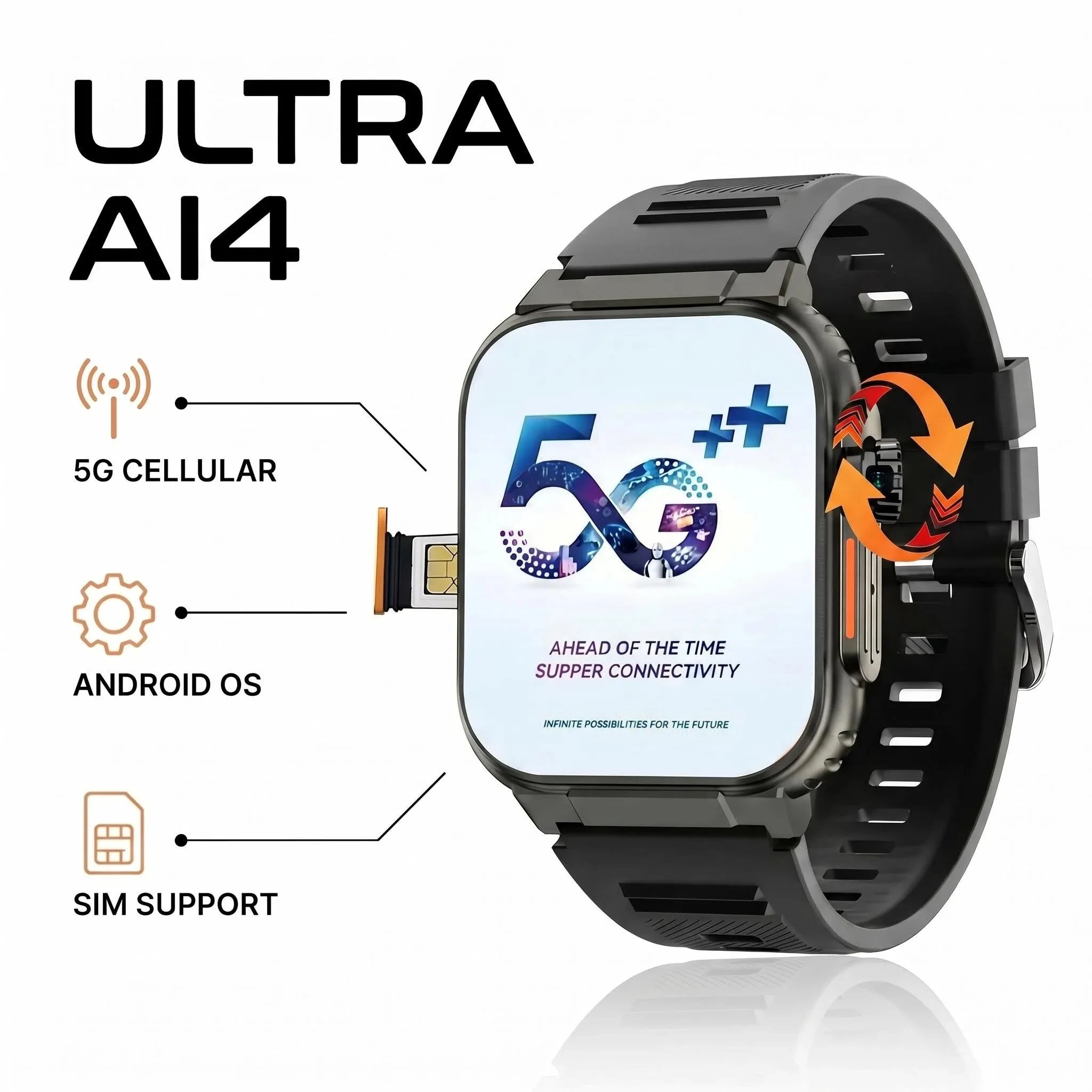 Microwear Ultra Ai4 Smartwatch 180° Rotating Camera Google Play GPS WIFI 2.2inch Amoled HD Display 5G Calling Smartwatch Men
Microwear Ultra Ai4 Smartwatch 180° Rotating Camera Google Play GPS WIFI 2.2inch Amoled HD Display 5G Calling Smartwatch Men
