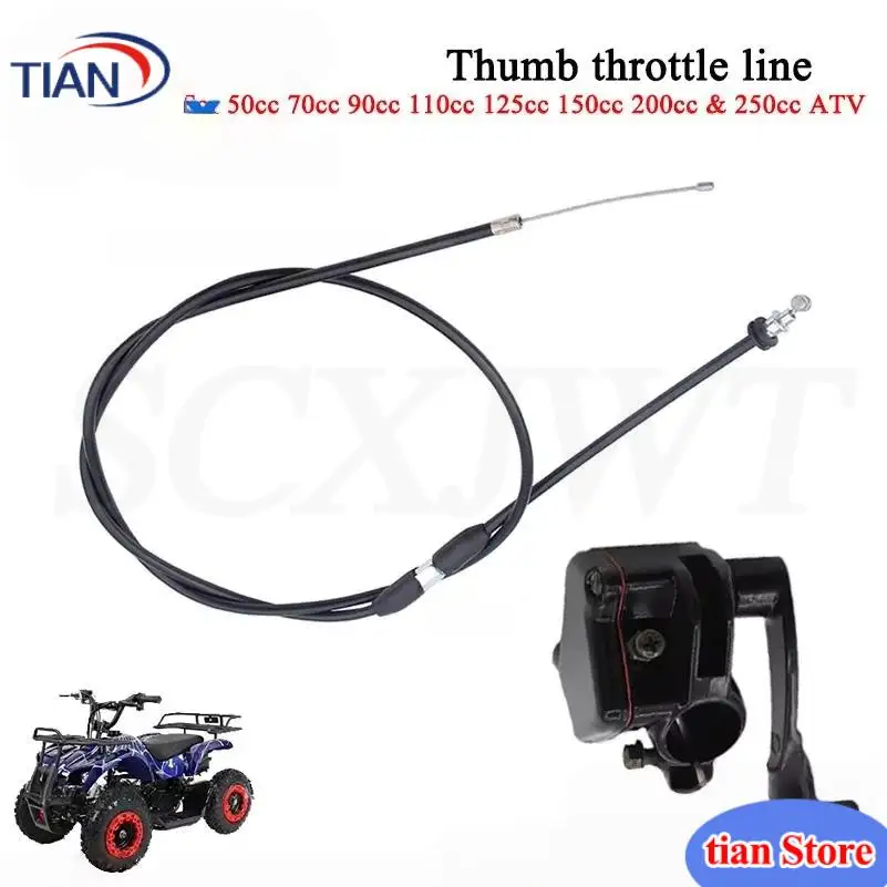 7/8" 22mm ATV Quad Throttle Lever Thumb Control Assembly with Accelerator Cable and Grips For 50cc 70cc 90cc 110cc
7/8" 22mm ATV Quad Throttle Lever Thumb Control Assembly with Accelerator Cable and Grips For 50cc 70cc 90cc 110cc