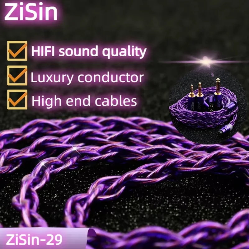ZiSin-29 4-Core DIY Litz Earphone Upgrade Cable With Modularity IE900 2PIN MMCX 4PIN XLR For Himalaya MagicOne DaVinci F1 Pro
ZiSin-29 4-Core DIY Litz Earphone Upgrade Cable With Modularity IE900 2PIN MMCX 4PIN XLR For Himalaya MagicOne DaVinci F1 Pro