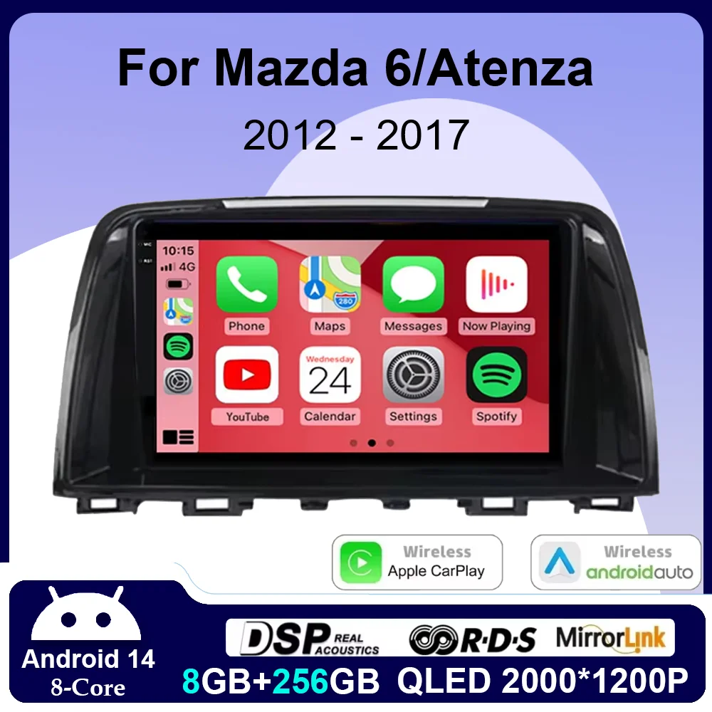 Android 14 для Mazda 6 GJ Atenza 2012 2013 2014 2015 2016 2017 Carplay Автомобильный мультимедийный универсальный автомобильный радиоприемник Видеоплеер GPS
Android 14 для Mazda 6 GJ Atenza 2012 2013 2014 2015 2016 2017 Carplay Автомобильный мультимедийный универсальный автомобильный радиоприемник Видеоплеер GPS