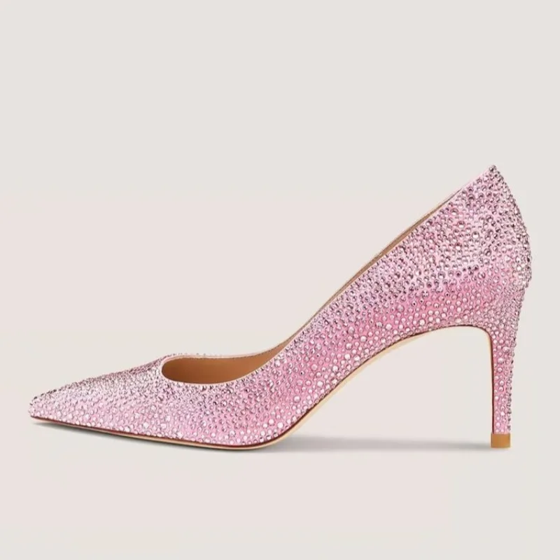 Новые модные туфли на высоком каблуке со стразами, весенне-осенние пикантные розовые, желтые, банкетные, свадебные, одинарные туфли, размер 34-43
Новые модные туфли на высоком каблуке со стразами, весенне-осенние пикантные розовые, желтые, банкетные, свадебные, одинарные туфли, размер 34-43