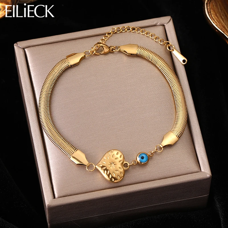 EILIECK 316L Stainless Steel Heart Love Eye Charm Bracelet For Women New Luxury Design Girl Wrist Jewelry Gift Party Accessories
EILIECK 316L Stainless Steel Heart Love Eye Charm Bracelet For Women New Luxury Design Girl Wrist Jewelry Gift Party Accessories