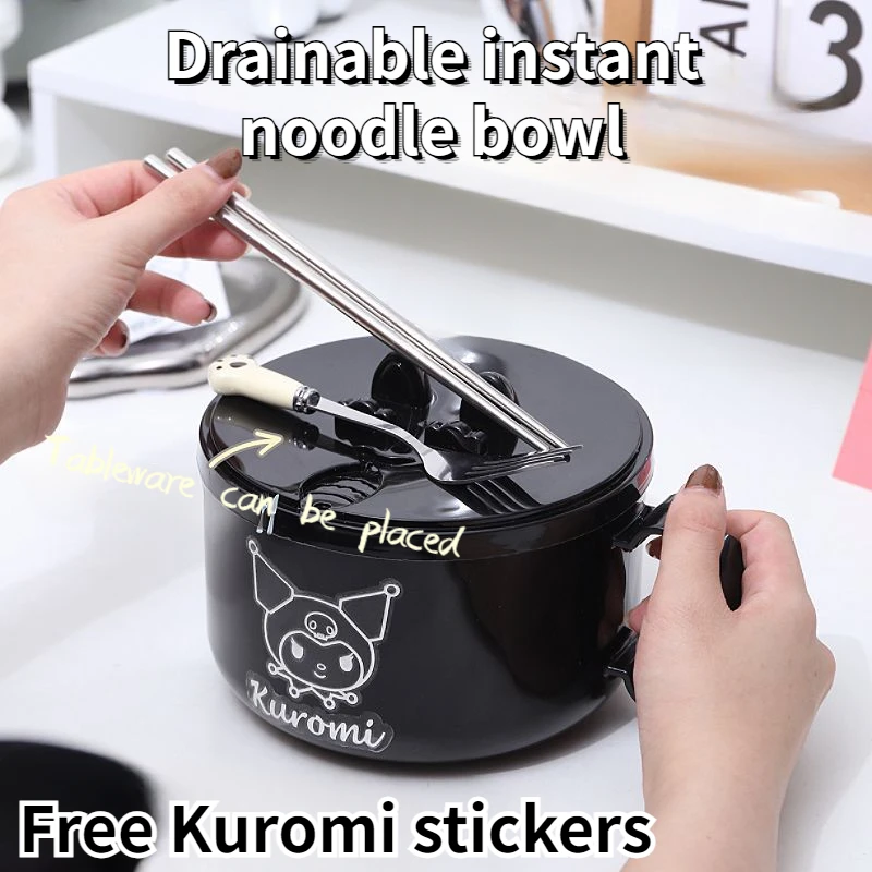Kuromi 304 Stainless Steel Instant Noodle Bowl with Lid Ins Student Dormitory Large Capacity Drainable Instant Noodle Lunch Box
Kuromi 304 Stainless Steel Instant Noodle Bowl with Lid Ins Student Dormitory Large Capacity Drainable Instant Noodle Lunch Box