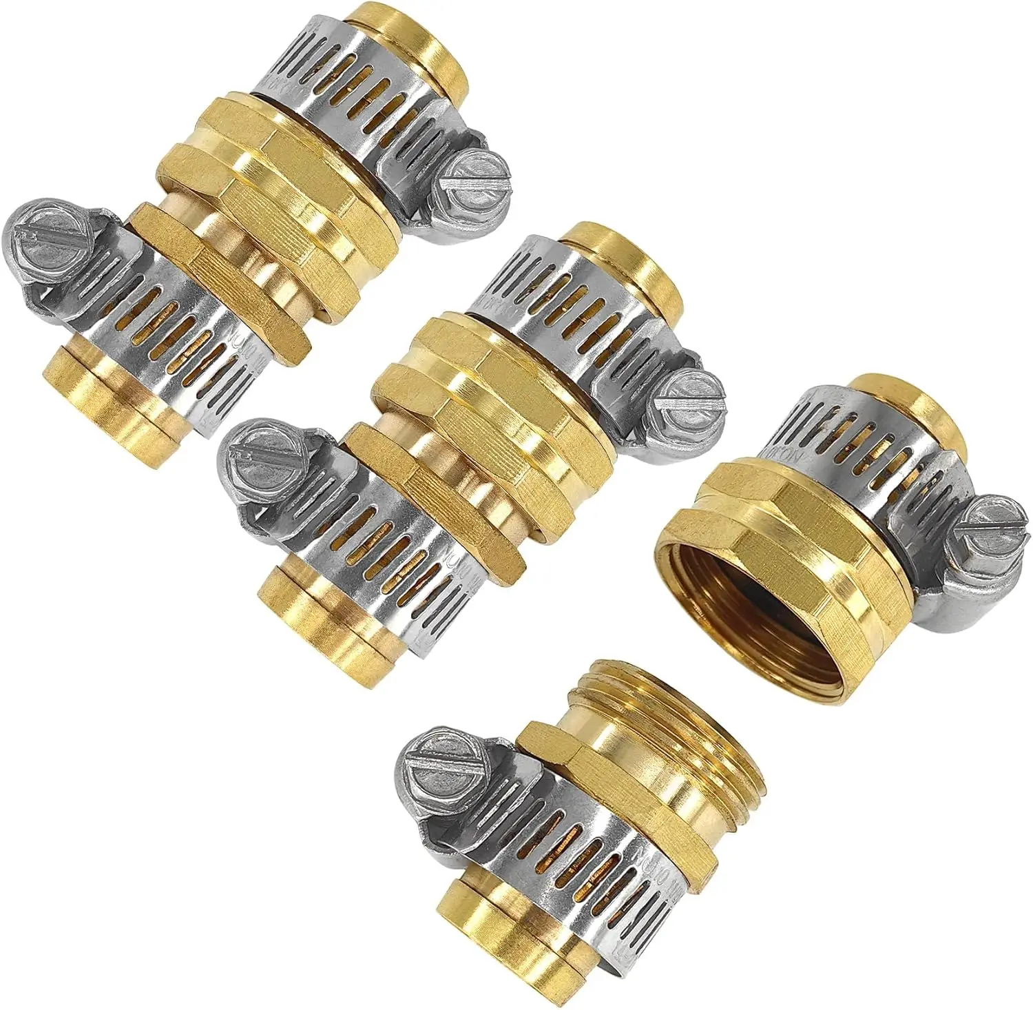 3 Sets Heavy Duty Brass Garden Hose Mender Repair Kit with Stainless Clamps, 3/4" Male & Female Connectors
3 Sets Heavy Duty Brass Garden Hose Mender Repair Kit with Stainless Clamps, 3/4" Male & Female Connectors