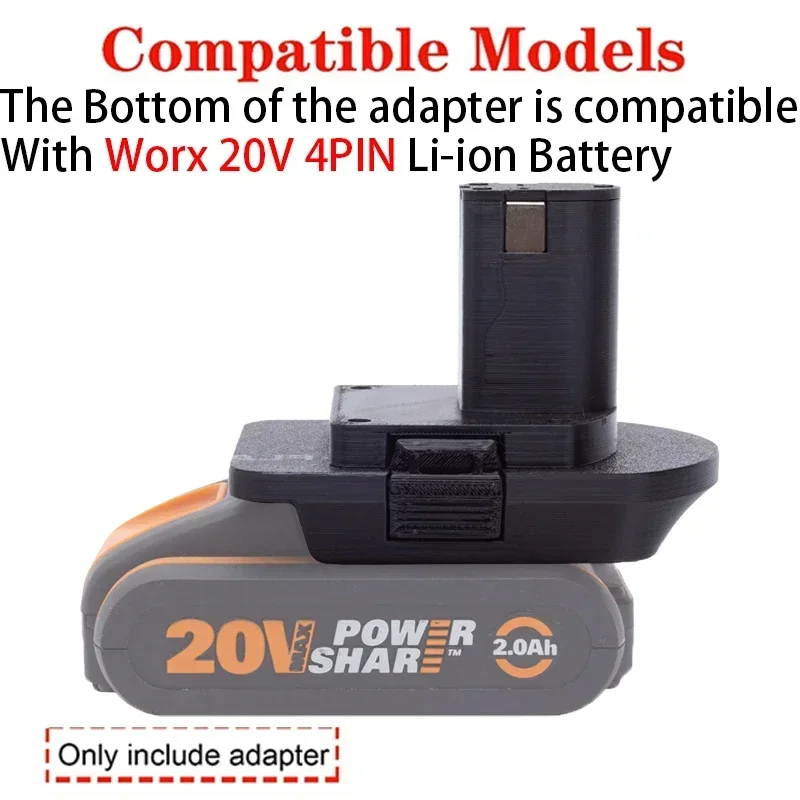 Adapter for Worx 20V 4PIN Li--ion Tools Convert To Ryobi 18V ONE+ Li--ion Battery Adapter WA3551.1/WA3561/WA3516(NO Battery)
Adapter for Worx 20V 4PIN Li--ion Tools Convert To Ryobi 18V ONE+ Li--ion Battery Adapter WA3551.1/WA3561/WA3516(NO Battery)