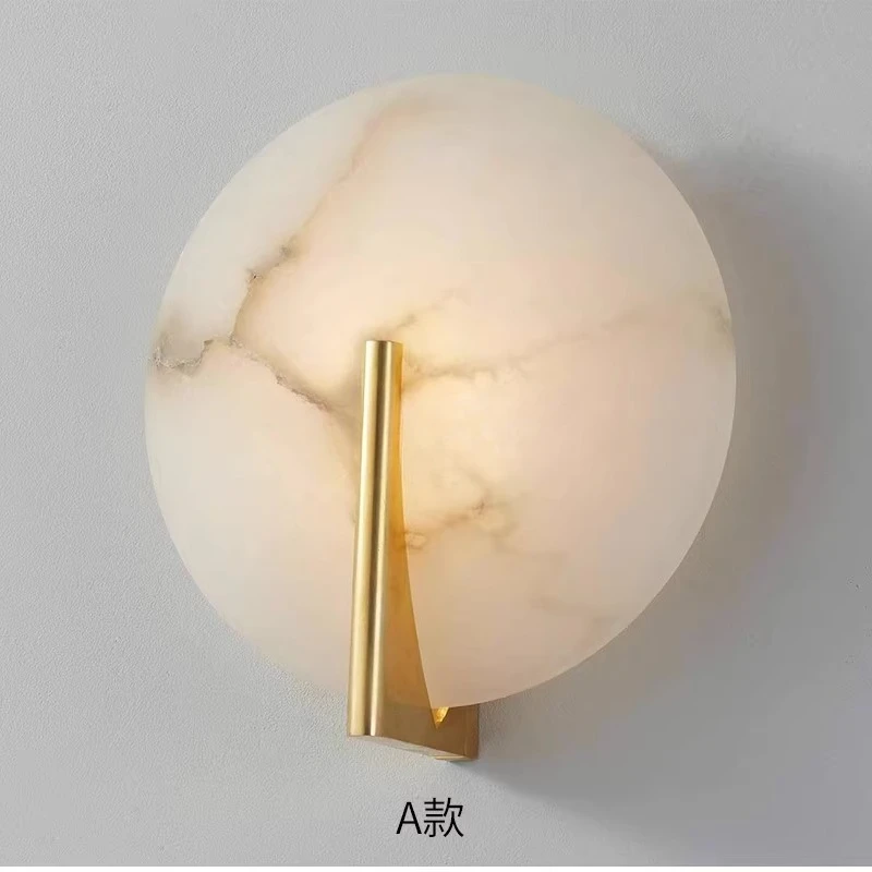 New wall lamp Chinese all-copper corridor marble cover wall lamp villa living room room bedside study background wall lamp
New wall lamp Chinese all-copper corridor marble cover wall lamp villa living room room bedside study background wall lamp