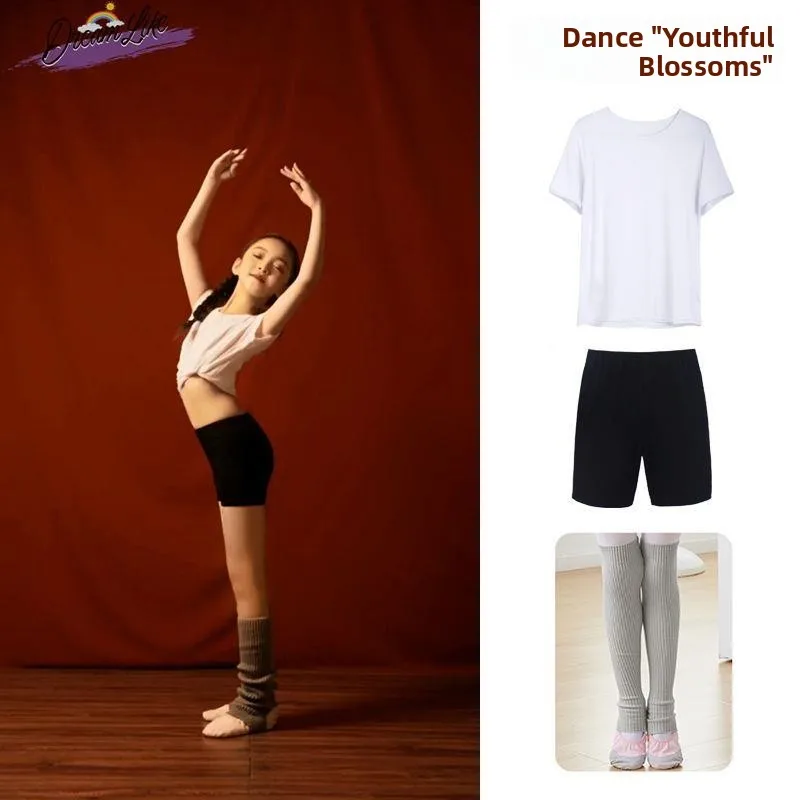 White T-Shirt Shorts Ballet Performance Outfit Children Practice Set Dance Show Costume Yimeng Song Ethnic Stage Wear Cotton
White T-Shirt Shorts Ballet Performance Outfit Children Practice Set Dance Show Costume Yimeng Song Ethnic Stage Wear Cotton