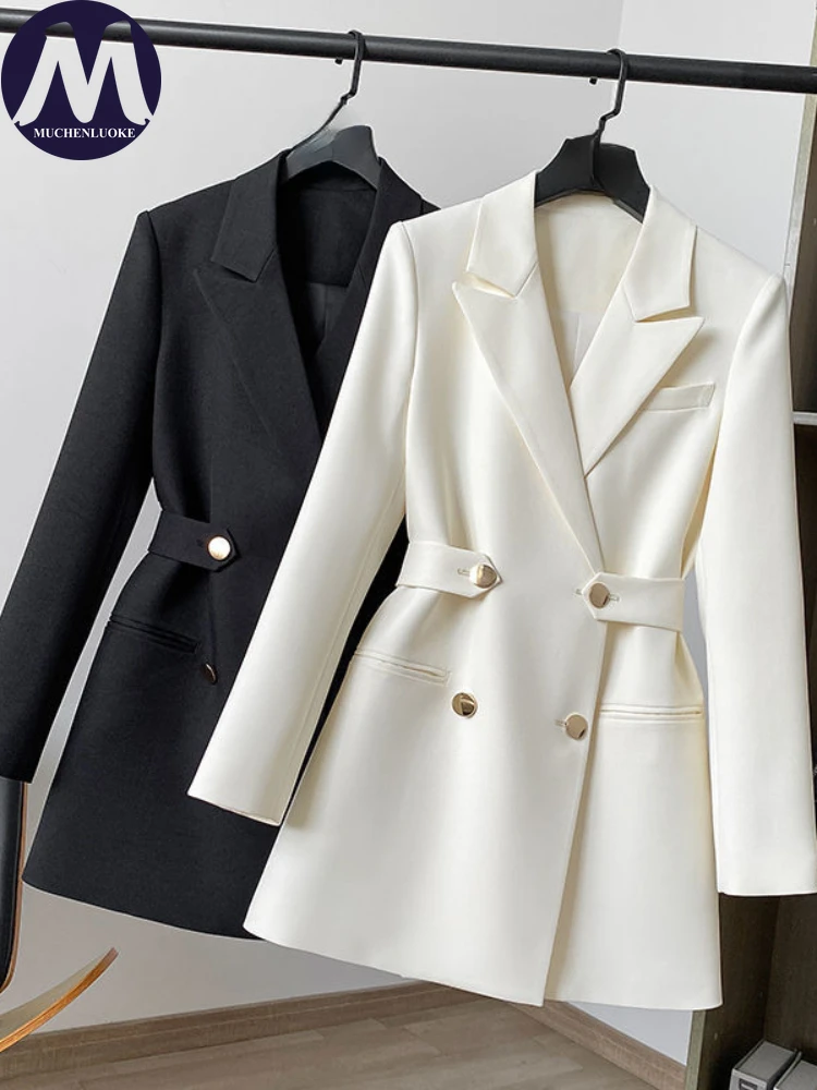 Blazer for Women Autumn/Winter New Plush Double Breasted Mid Length Blazer Coats Fashion Casual Waist Retraction Women's Blazers
Blazer for Women Autumn/Winter New Plush Double Breasted Mid Length Blazer Coats Fashion Casual Waist Retraction Women's Blazers