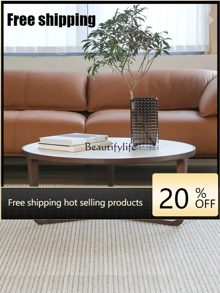 x4 North American black walnut solid wood rock slab coffee table Nordic round tea table Italian light luxury household round tab
x4 North American black walnut solid wood rock slab coffee table Nordic round tea table Italian light luxury household round tab