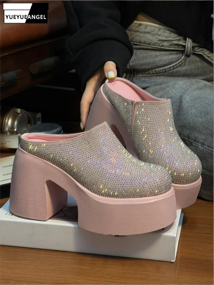 Women Summer Wearing Outside Block Heels Slippers Close Toe Height Increasing Diamonds Slides Square Heel Footwear Casual Shoes
Women Summer Wearing Outside Block Heels Slippers Close Toe Height Increasing Diamonds Slides Square Heel Footwear Casual Shoes