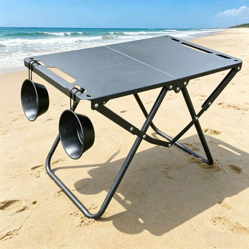 Foldable Outdoor Camping Picnic Table, Lightweight Beach Table for Sand Use, Hollow Design Edge with Hangable Items
Foldable Outdoor Camping Picnic Table, Lightweight Beach Table for Sand Use, Hollow Design Edge with Hangable Items
