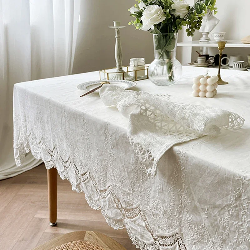 Classic Cotton Lace Tablecloth Dust-Proof Table Cover for Buffet Table Holiday Dinner Party Banquet Wedding Decorations
Classic Cotton Lace Tablecloth Dust-Proof Table Cover for Buffet Table Holiday Dinner Party Banquet Wedding Decorations