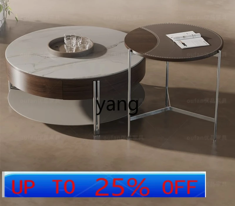 Lhh minimalist rock slab coffee table combination round high-end living room
Lhh minimalist rock slab coffee table combination round high-end living room