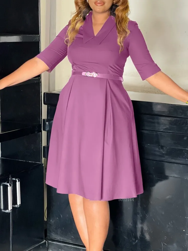Chic Evening Gowns Dresses with Belt Women Clothing V Neck 3/4 Sleeves A Line Pleataed Dress Occasion Elegant Office Outfits
Chic Evening Gowns Dresses with Belt Women Clothing V Neck 3/4 Sleeves A Line Pleataed Dress Occasion Elegant Office Outfits