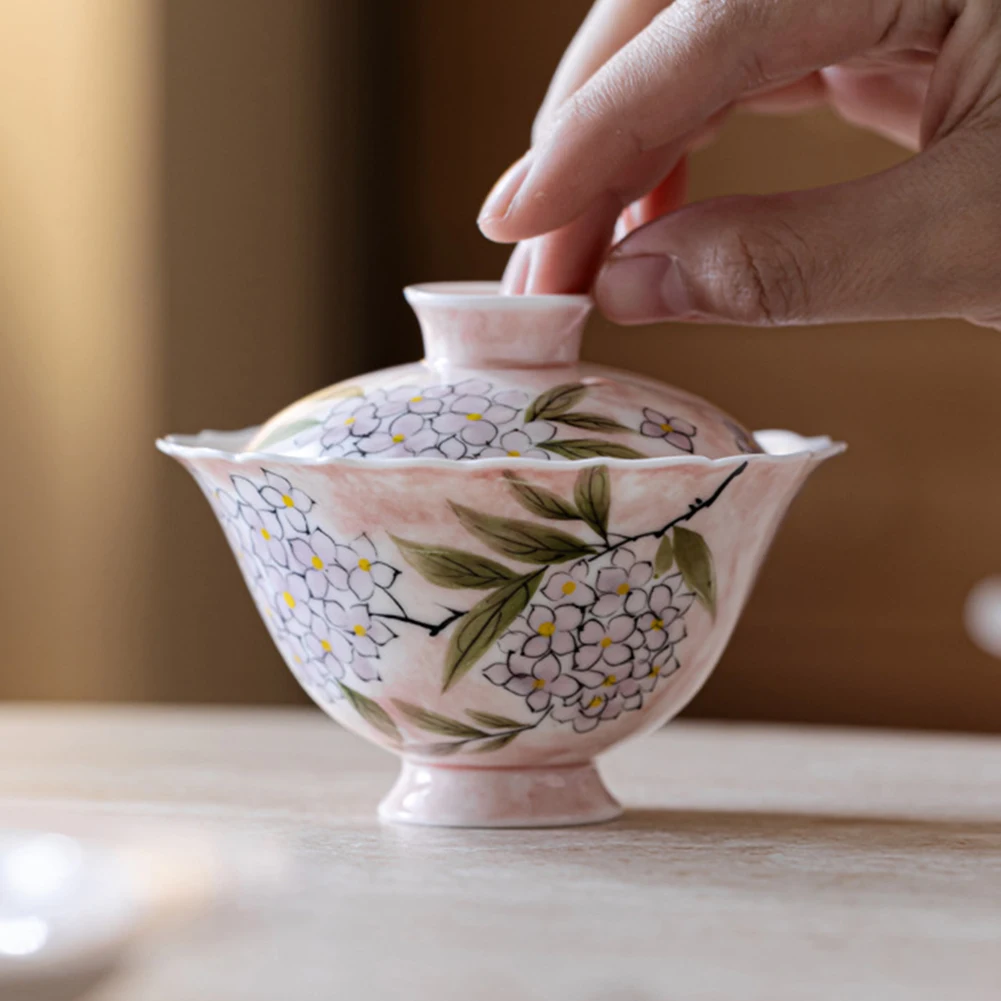 Ceramic Gai Wan Tea Set Hand-made Porcelain Tea Cup For Chinese Traditional Gongfu Tea Ceremony
Ceramic Gai Wan Tea Set Hand-made Porcelain Tea Cup For Chinese Traditional Gongfu Tea Ceremony