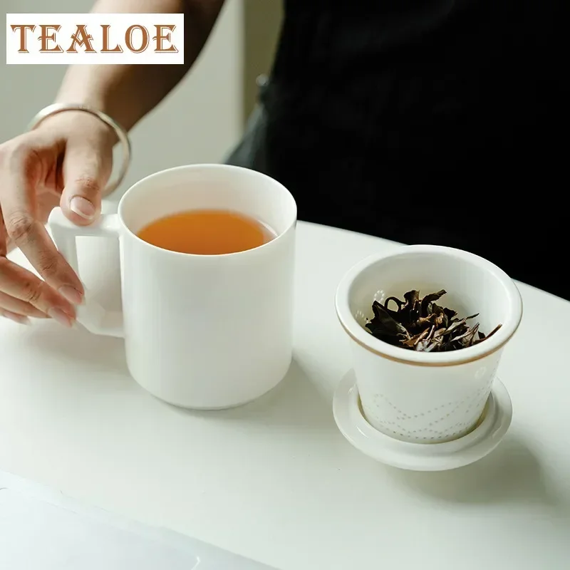 390ml Mutton Fat Jade Teacup Boutique Tea Separation Cup With Filter And Lid Tasting Mug Handmade Coffee Cup Tea Brewing Crafts
390ml Mutton Fat Jade Teacup Boutique Tea Separation Cup With Filter And Lid Tasting Mug Handmade Coffee Cup Tea Brewing Crafts