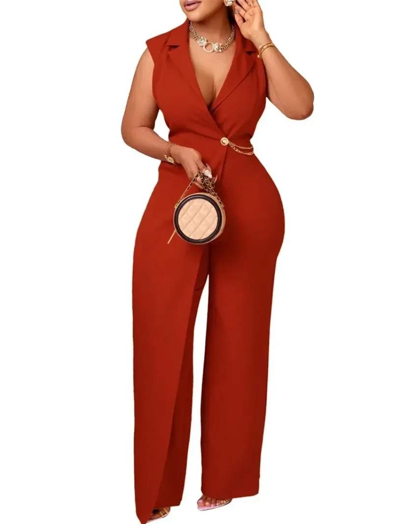 Women's Jumpsuits One Piece Outfits Sleeveless Solid Office Lady Summer Sexy Playsuits Overalls Wholesale Dropshipping
Women's Jumpsuits One Piece Outfits Sleeveless Solid Office Lady Summer Sexy Playsuits Overalls Wholesale Dropshipping