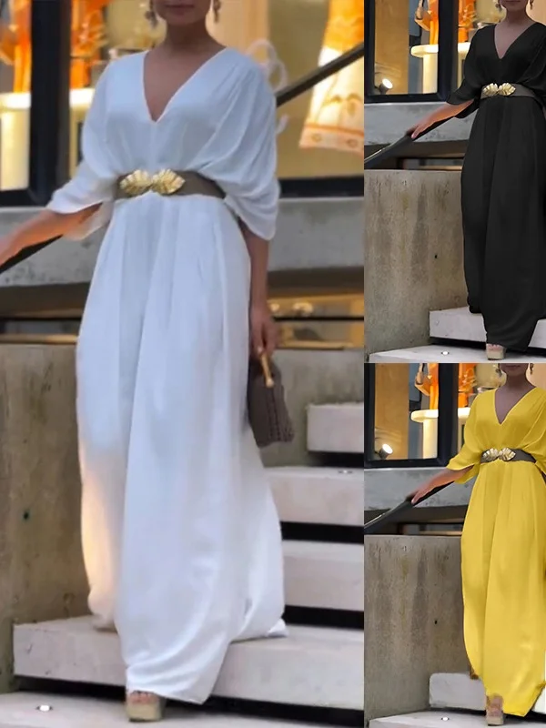 Slimming V-Neck Gathered Wide Leg Pants Long Sleeve Jumpsuit Commute Style Low Waist Long Pants Polyester Fiber Ladies Suit
Slimming V-Neck Gathered Wide Leg Pants Long Sleeve Jumpsuit Commute Style Low Waist Long Pants Polyester Fiber Ladies Suit