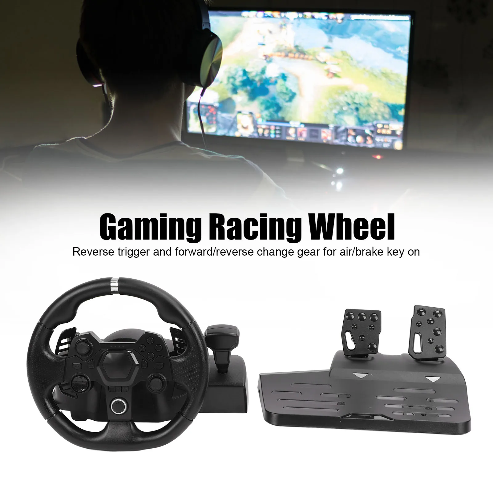 Gaming Vibration Racing Steering Wheel 270° Rotation 7 in 1 USB Gaming Racing Wheel with Pedal for PS4 PC Gaming Steering Wheel
Gaming Vibration Racing Steering Wheel 270° Rotation 7 in 1 USB Gaming Racing Wheel with Pedal for PS4 PC Gaming Steering Wheel