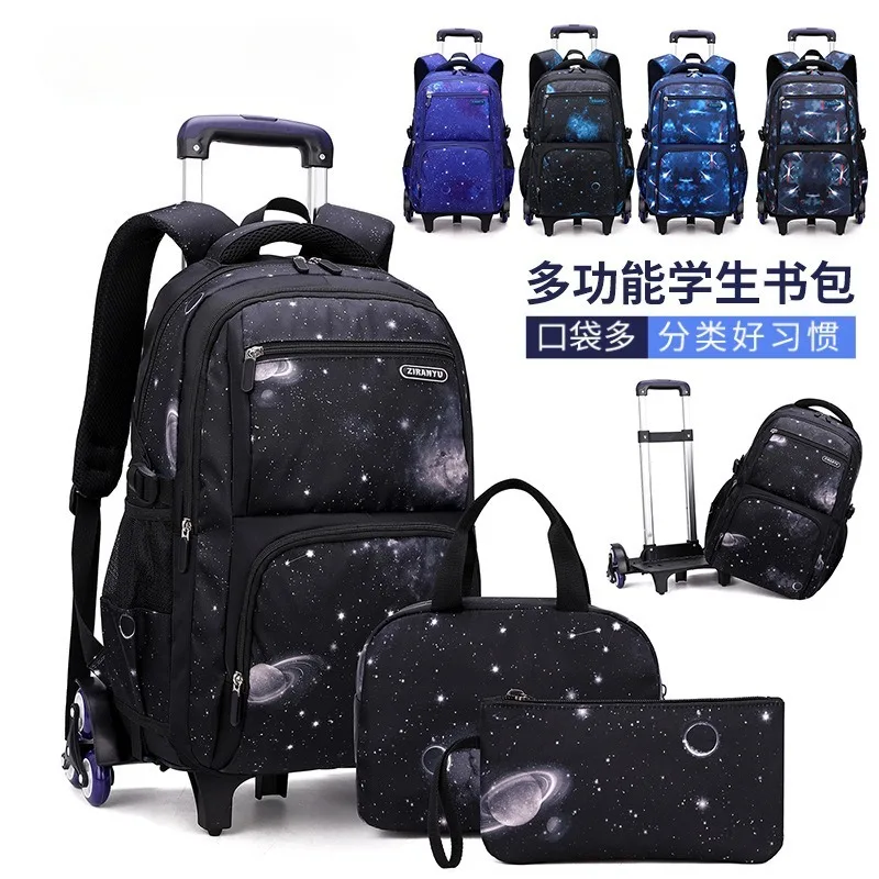 Primary school students' backpacks with large capacity, middle school students' lightweight climbing stairs, six wheels
Primary school students' backpacks with large capacity, middle school students' lightweight climbing stairs, six wheels