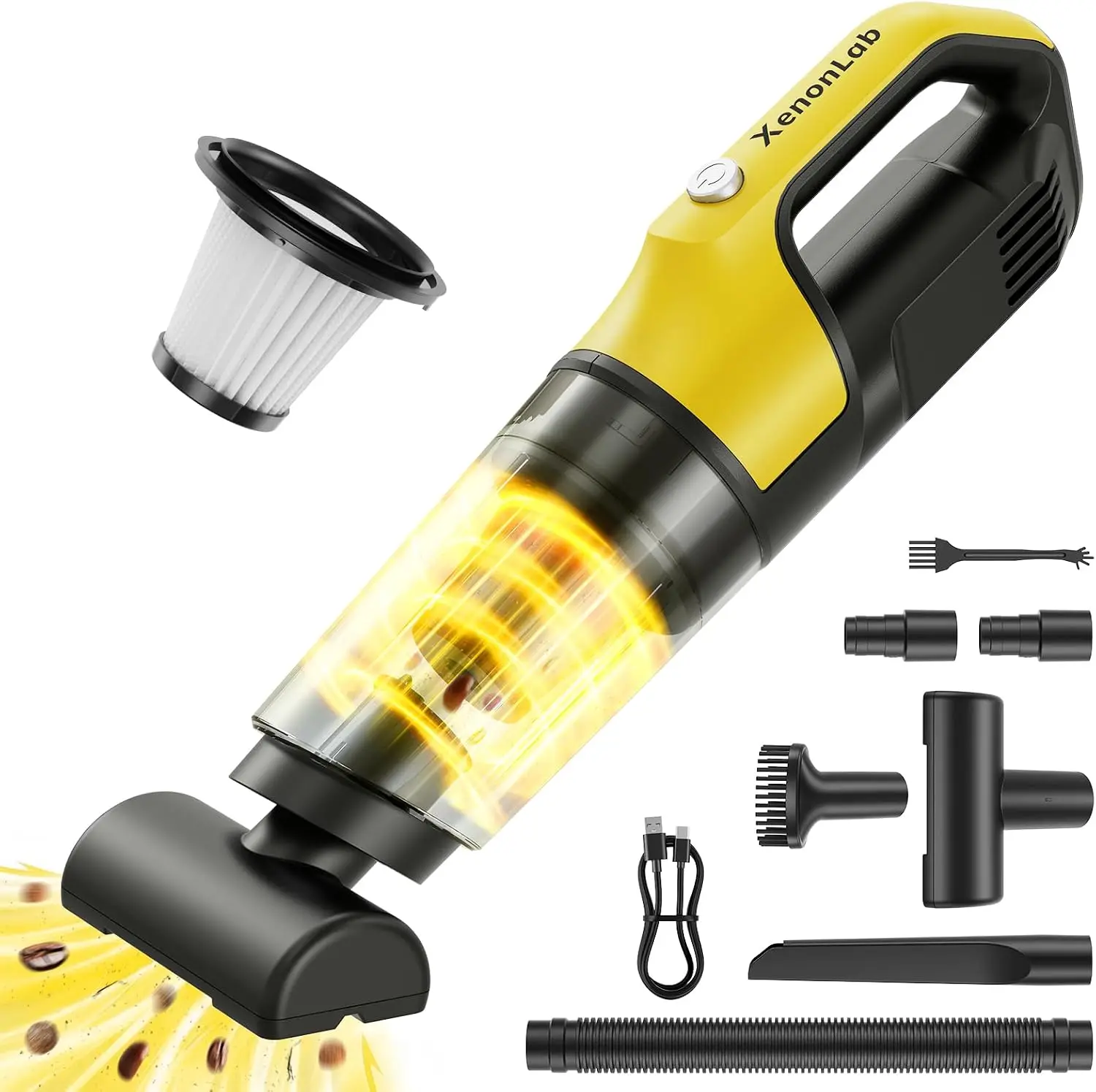 Cordless Handheld Vacuum 10000Pa, 1.1Lbs 4-in-1 Car Vac with HEPA Filter, Rechargeable Hand Vac for Home Pet Hair, Large Dust Cup
Cordless Handheld Vacuum 10000Pa, 1.1Lbs 4-in-1 Car Vac with HEPA Filter, Rechargeable Hand Vac for Home Pet Hair, Large Dust Cup