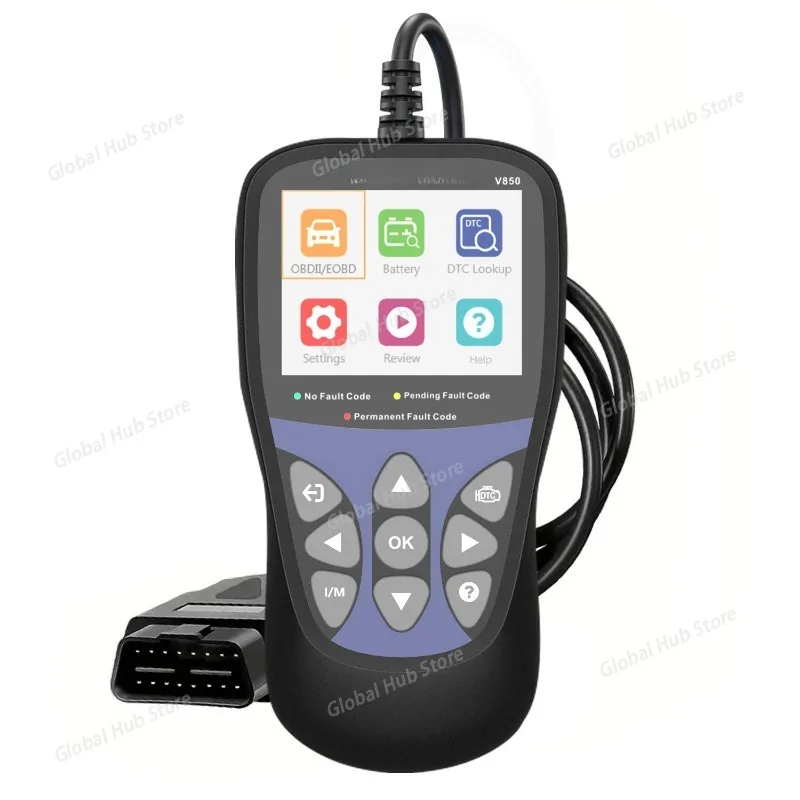 V850 OBD2 EOBD Scanner Handheld Vehicle Inspection Fault Diagnostic Tester with Live Data Battery Test OBDII Code Reader Tools
V850 OBD2 EOBD Scanner Handheld Vehicle Inspection Fault Diagnostic Tester with Live Data Battery Test OBDII Code Reader Tools