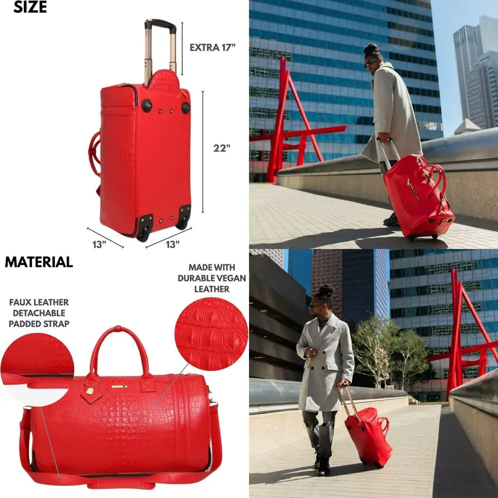 Large Rolling Duffle Bag with Wheels, Carry-On, Gym & Travel, Versatile Use for Men & Women, Corduroy Red
Large Rolling Duffle Bag with Wheels, Carry-On, Gym & Travel, Versatile Use for Men & Women, Corduroy Red