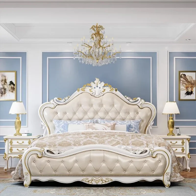 European King Size Double Bed Luxury Side Tables Floor Modern Queen Double Bed Design White Storage Cama Bedroom Furniture
European King Size Double Bed Luxury Side Tables Floor Modern Queen Double Bed Design White Storage Cama Bedroom Furniture