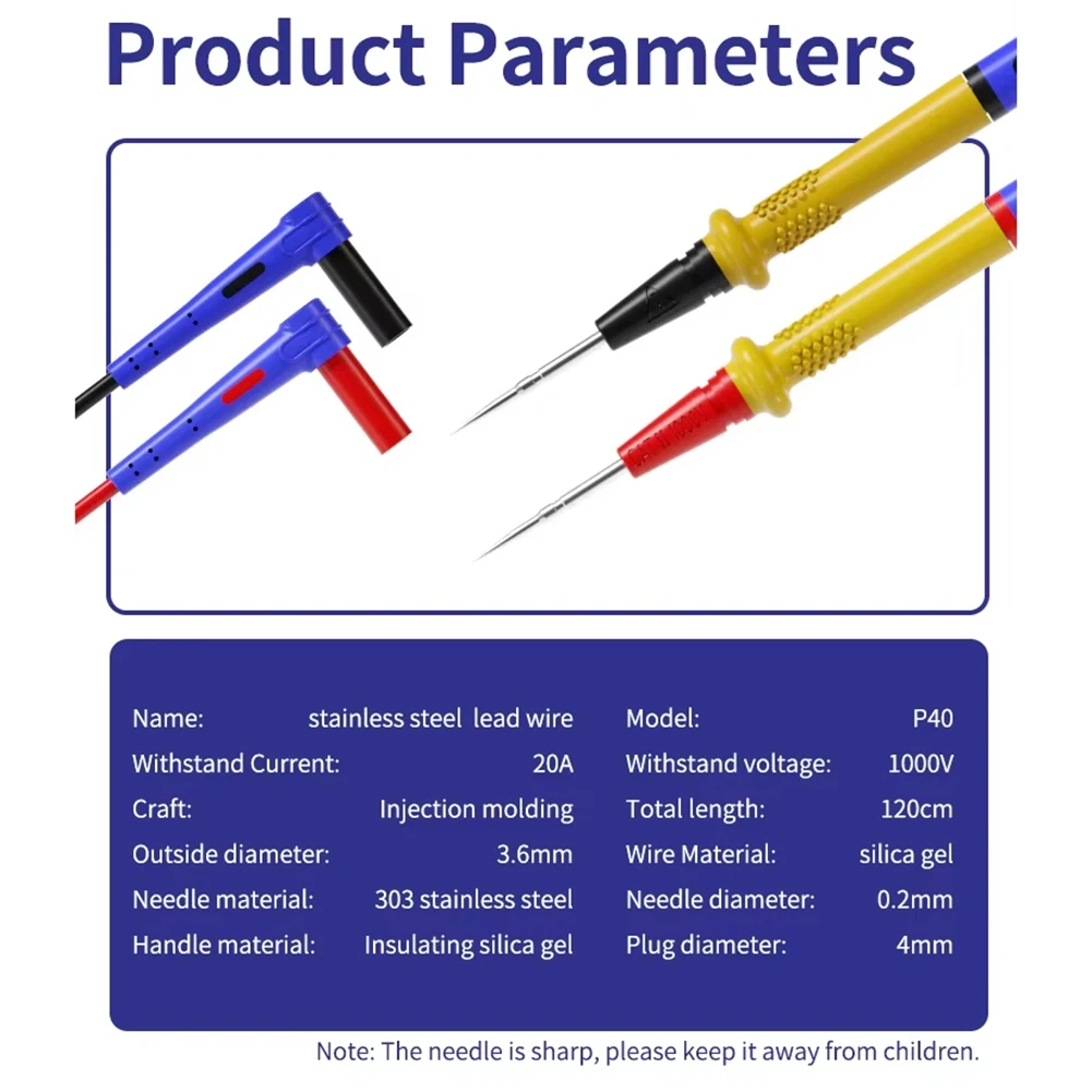 【Limited Time Offer】P40 Stainless Steel Lead WIRE Heat Proof Anti Freezing High Precision Steel Needle Probe Accurate Measuremen
【Limited Time Offer】P40 Stainless Steel Lead WIRE Heat Proof Anti Freezing High Precision Steel Needle Probe Accurate Measuremen