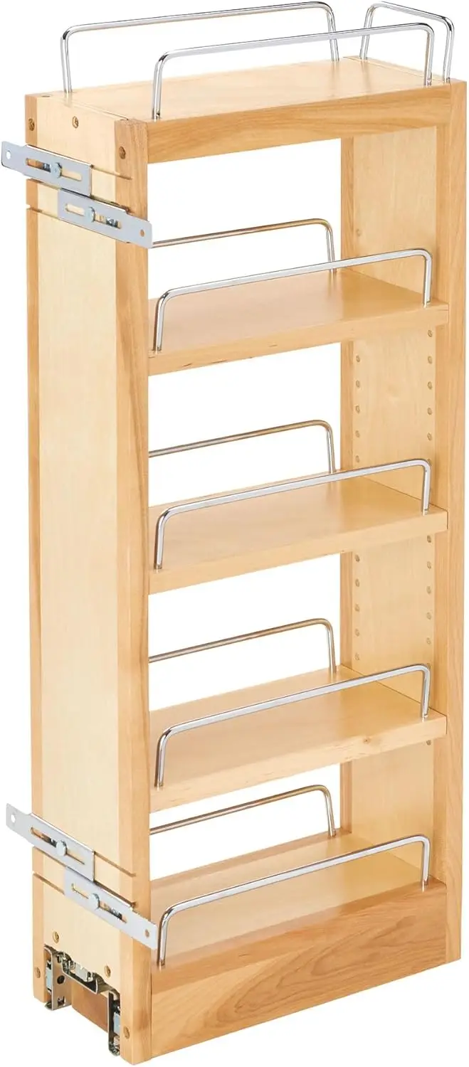 5" Pull Out Storage Organizer for Wall Kitchen Cabinets, Sliding Adjustable Shelves for Spice Rack or Cans, Wood & Chrome, 44
5" Pull Out Storage Organizer for Wall Kitchen Cabinets, Sliding Adjustable Shelves for Spice Rack or Cans, Wood & Chrome, 44