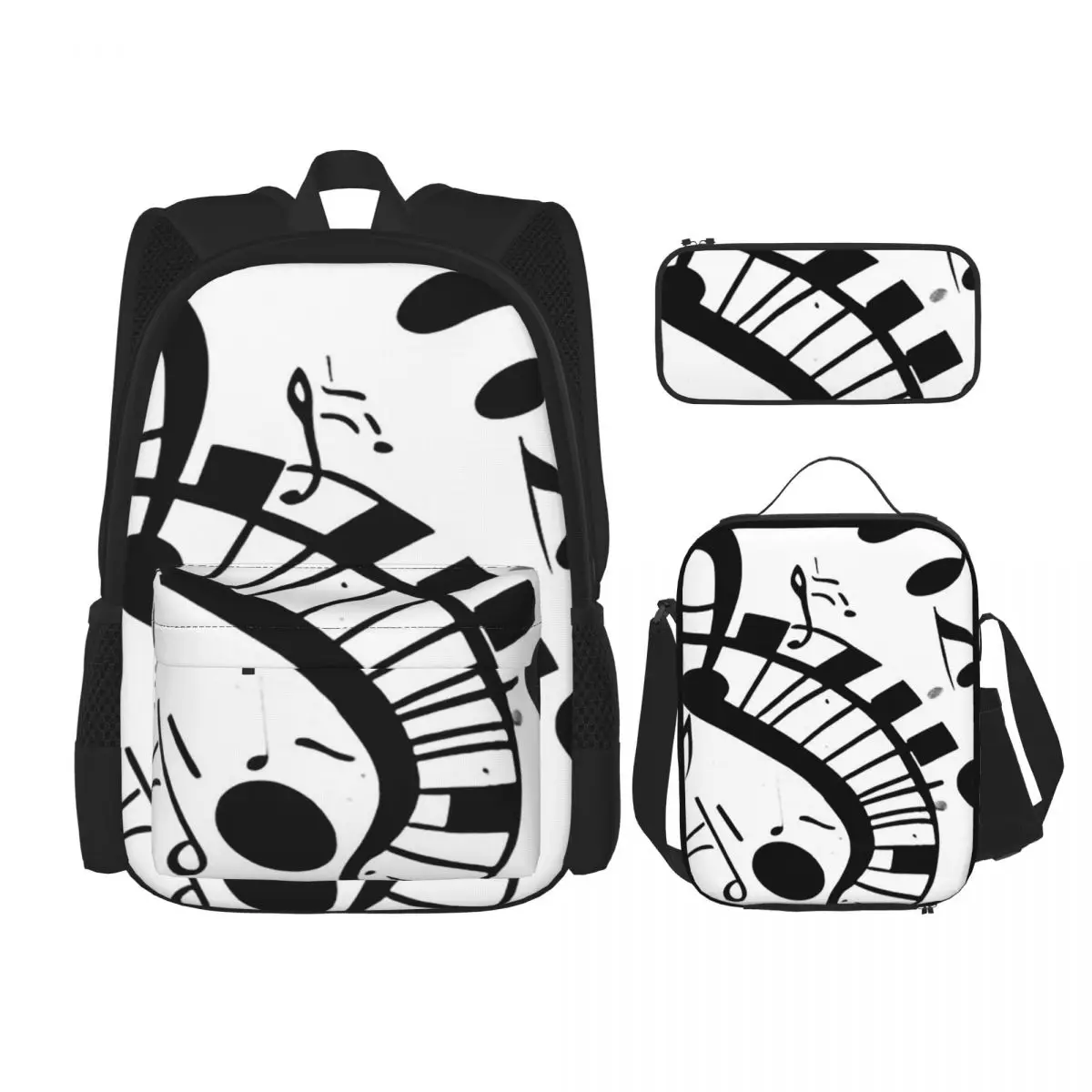 Abstract Piano Keys With Musical Notes Backpacks Students School Bags Kids Rucksack Lunch Bag Pen Bag Three-Piece Set
Abstract Piano Keys With Musical Notes Backpacks Students School Bags Kids Rucksack Lunch Bag Pen Bag Three-Piece Set