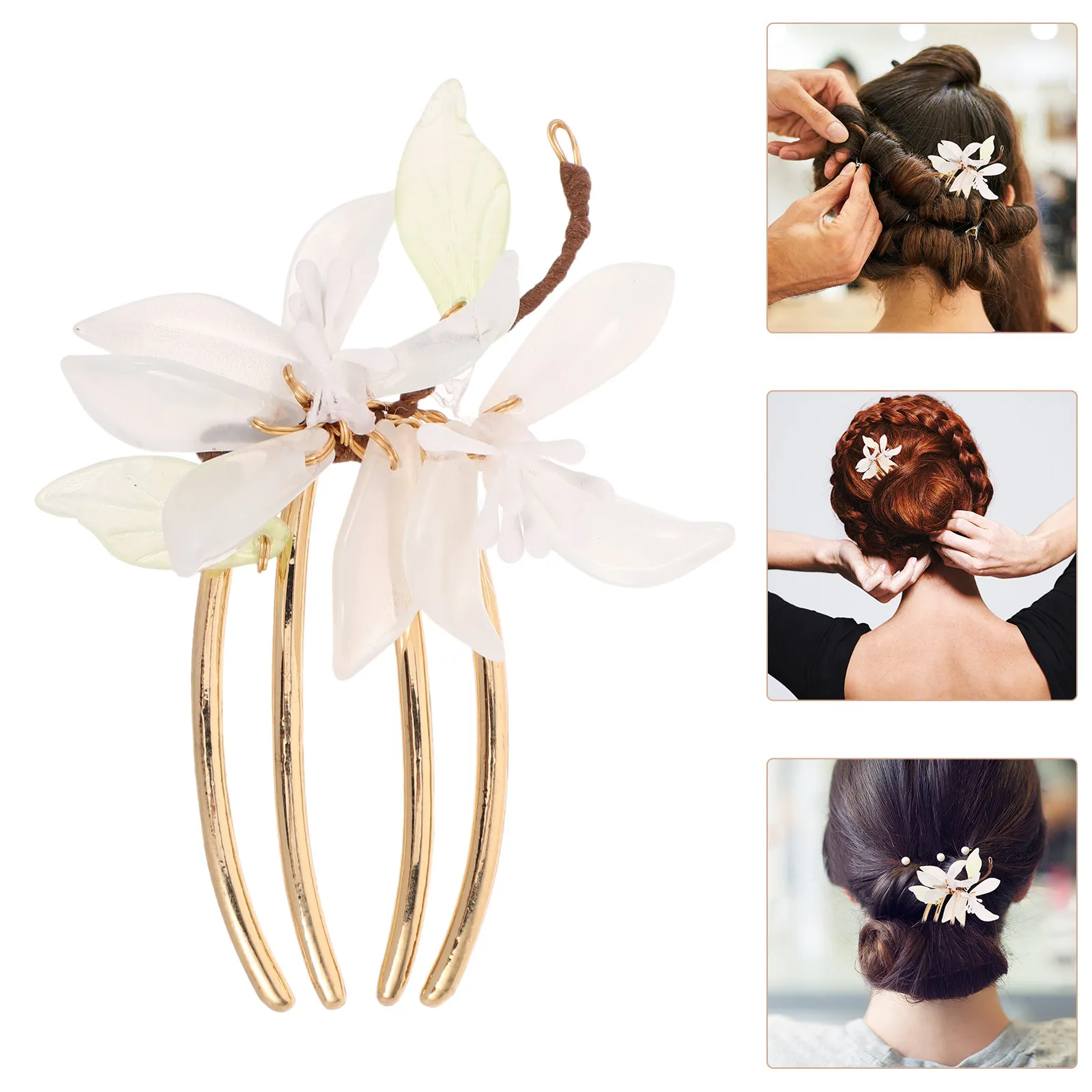 Orchid Flower U-Shaped Hairpin Elegant Vintage Decorative Hair Comb for Buns Braids Chignon Wedding Evening Party Hair Styling
Orchid Flower U-Shaped Hairpin Elegant Vintage Decorative Hair Comb for Buns Braids Chignon Wedding Evening Party Hair Styling