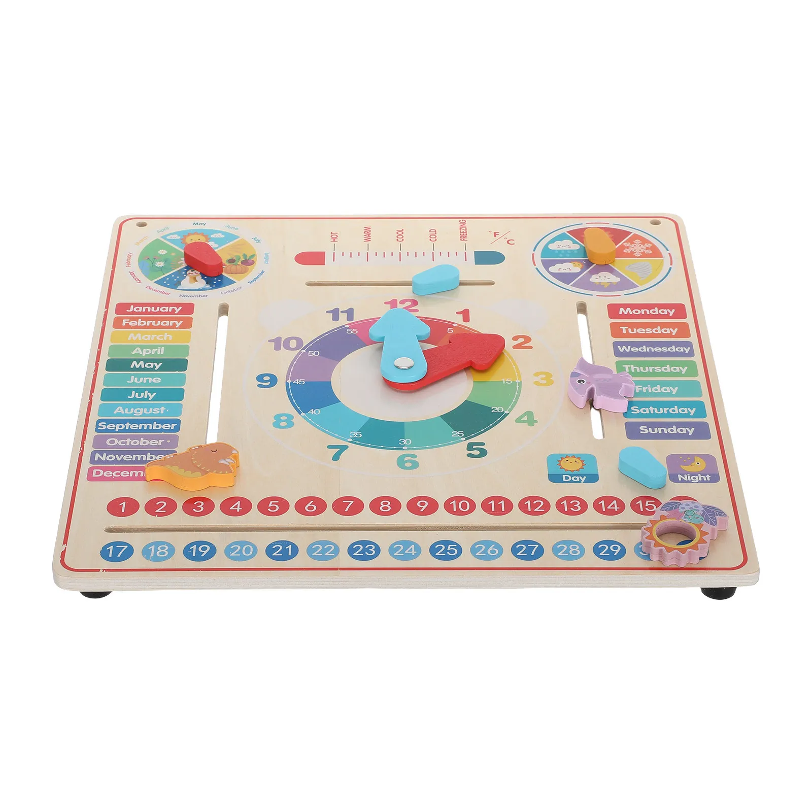 Wooden Kids Calendar Clock Montessori Time Weather Season Learning Board Early Development Educational Tool for Home Classroom
Wooden Kids Calendar Clock Montessori Time Weather Season Learning Board Early Development Educational Tool for Home Classroom