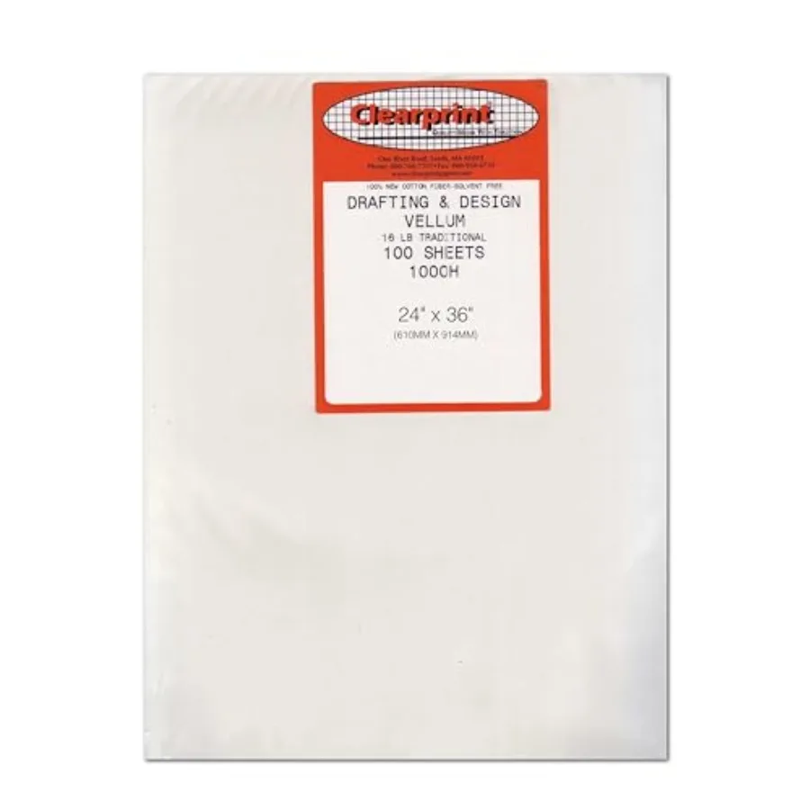 24" x 36" 1000H Design Vellum Sheets, 16 lb., 100% Cotton, 100 Sheets Per Pack, 1 Each
24" x 36" 1000H Design Vellum Sheets, 16 lb., 100% Cotton, 100 Sheets Per Pack, 1 Each