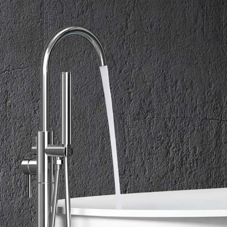 Bathtub floor standing full copper faucet set simple vertical cylinder side hot and cold floor shower chrome color
Bathtub floor standing full copper faucet set simple vertical cylinder side hot and cold floor shower chrome color