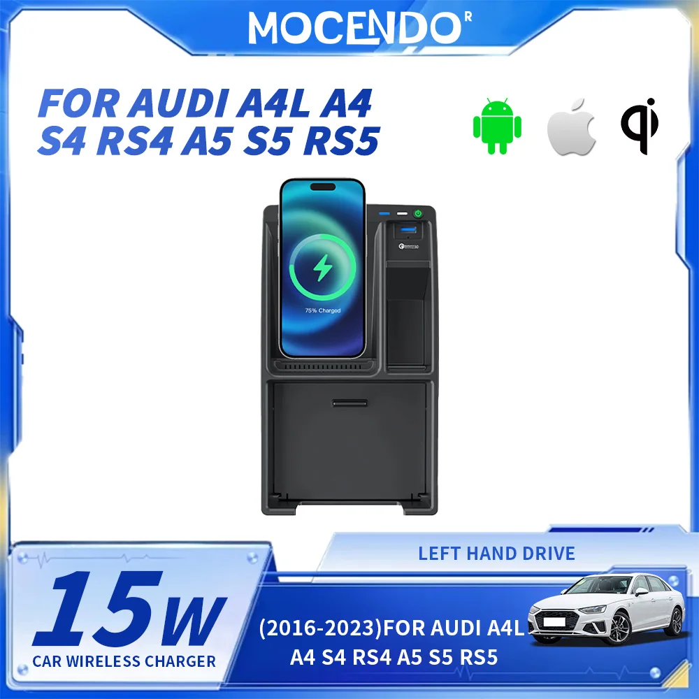 For Audi A4 B9 8W S4 2016~2022 2017 2018 2019 2020 2021 Car Wireless Charging Pad Armrest Storage Box Phone Fast Charger Plate
For Audi A4 B9 8W S4 2016~2022 2017 2018 2019 2020 2021 Car Wireless Charging Pad Armrest Storage Box Phone Fast Charger Plate