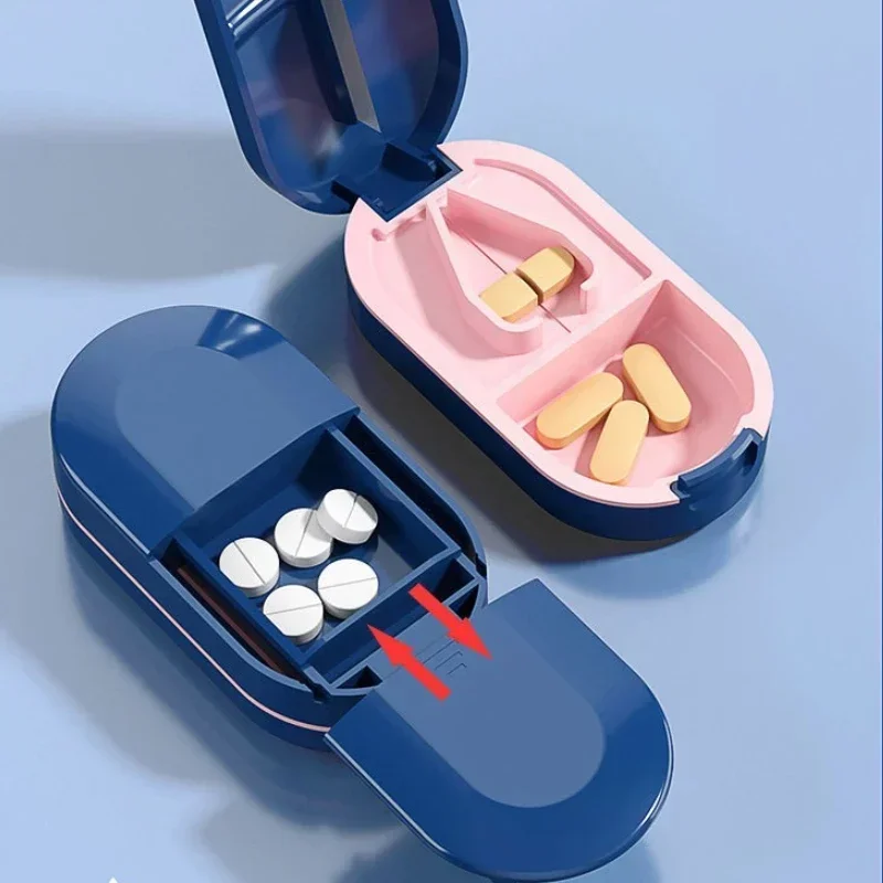 Pill Cutter With Invisible Box Portable 2 In 1 Mini Drug Tablet Medicine Dustproof Divider Organizer Crusher Pill Box Cute box
Pill Cutter With Invisible Box Portable 2 In 1 Mini Drug Tablet Medicine Dustproof Divider Organizer Crusher Pill Box Cute box