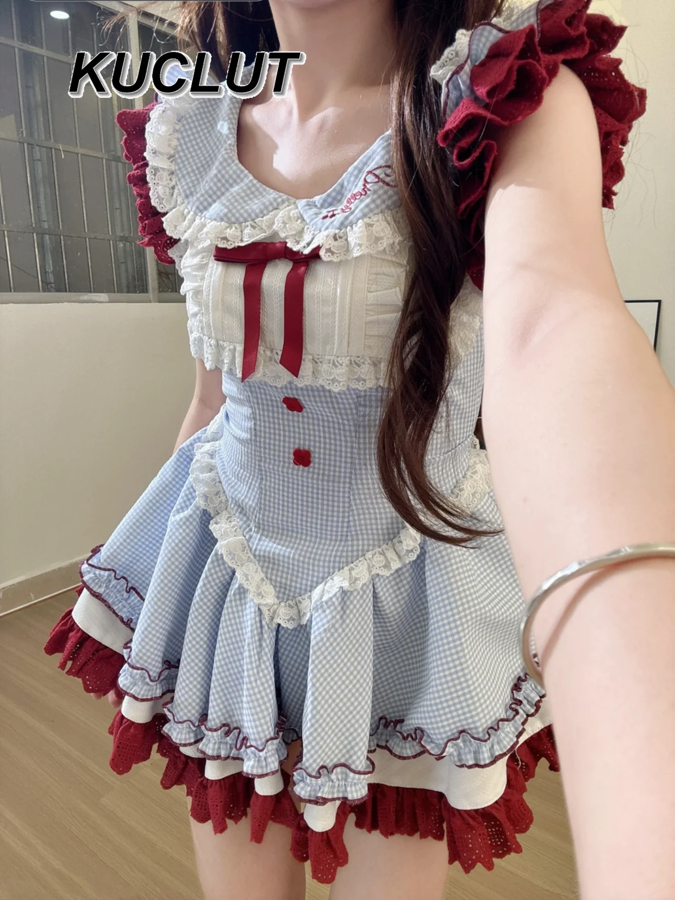 Sweet Adoll Collar Blue Plaid Short Dress 2025 Pure Desire Fashion Casual Elegant A Line Puffy Cute Women's Dresses Summer
Sweet Adoll Collar Blue Plaid Short Dress 2025 Pure Desire Fashion Casual Elegant A Line Puffy Cute Women's Dresses Summer