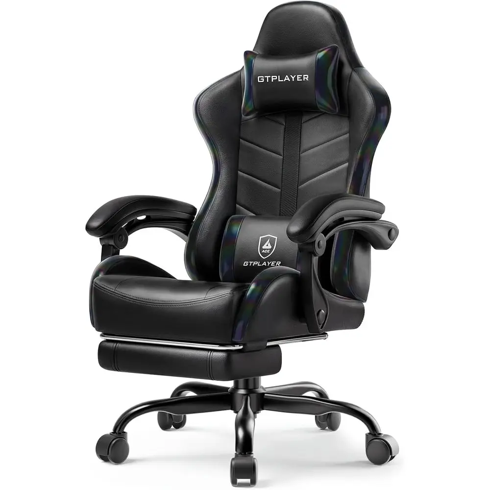 Gaming Chair, Ergonomic Computer Oice Chairs or Adults with ootrest, Height Adjustable, Linkage Armrests, 90-155° Recline & rest
Gaming Chair, Ergonomic Computer Oice Chairs or Adults with ootrest, Height Adjustable, Linkage Armrests, 90-155° Recline & rest