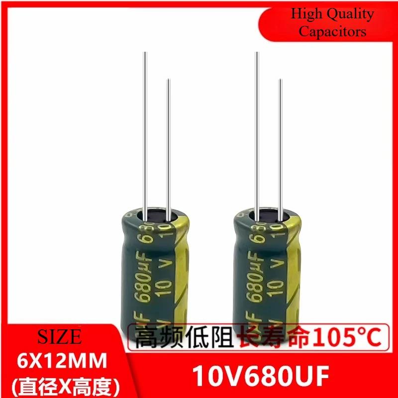 100Pcs 10V680UF high frequency low resistance long life high temperature electrolytic capacitor 680UF 10V size 6X12MM
100Pcs 10V680UF high frequency low resistance long life high temperature electrolytic capacitor 680UF 10V size 6X12MM