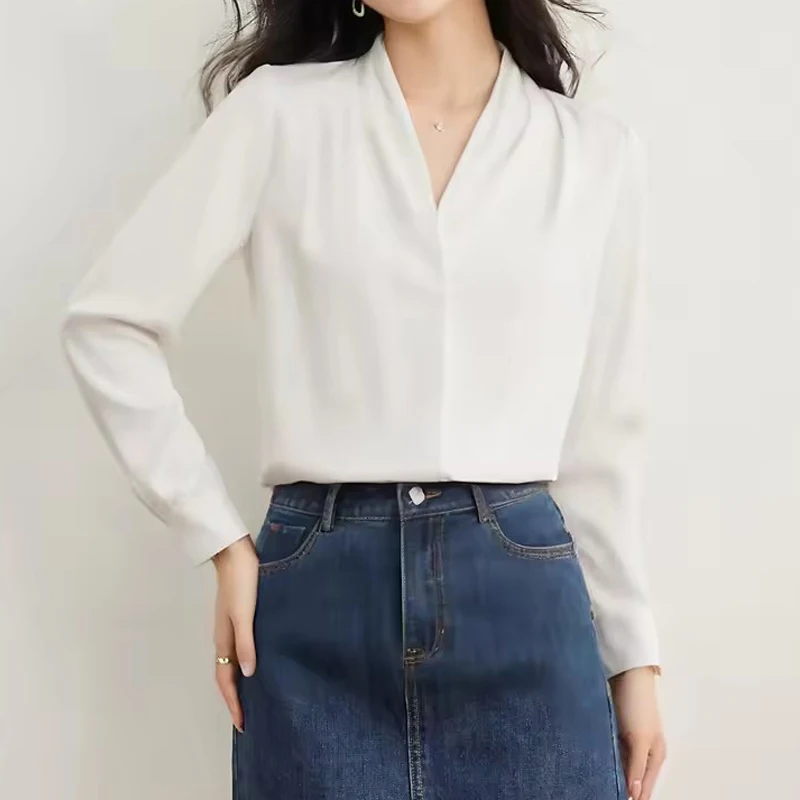 Korean Fashion Chiffon Blouse For Women Spring Autumn Long Sleeve Simple Pullover Office Lady Clothes Tops Elegant Female Shirts
Korean Fashion Chiffon Blouse For Women Spring Autumn Long Sleeve Simple Pullover Office Lady Clothes Tops Elegant Female Shirts