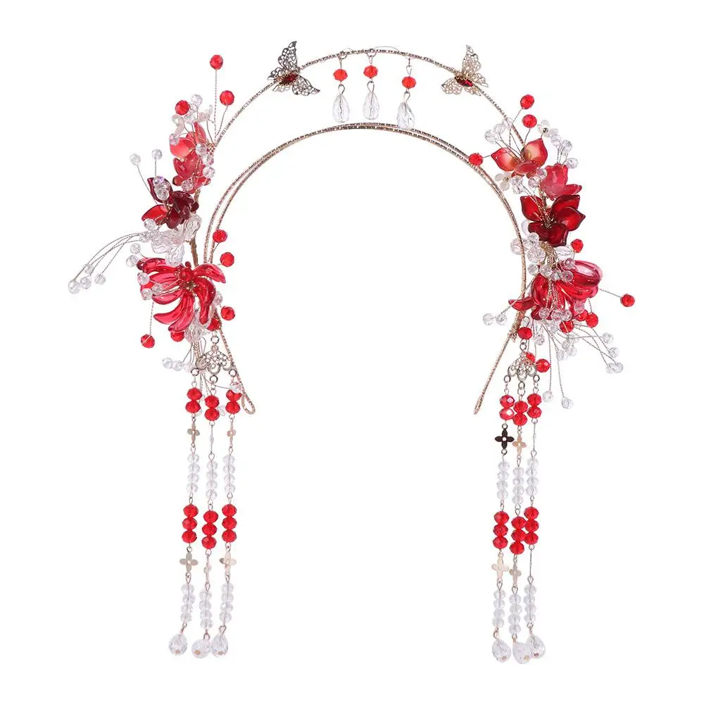 Exquisite Chinese Style Bride Tiaras Tassel Luxury Bride Headdress Flower Gem Wedding Hairband Hair Jewelry
Exquisite Chinese Style Bride Tiaras Tassel Luxury Bride Headdress Flower Gem Wedding Hairband Hair Jewelry