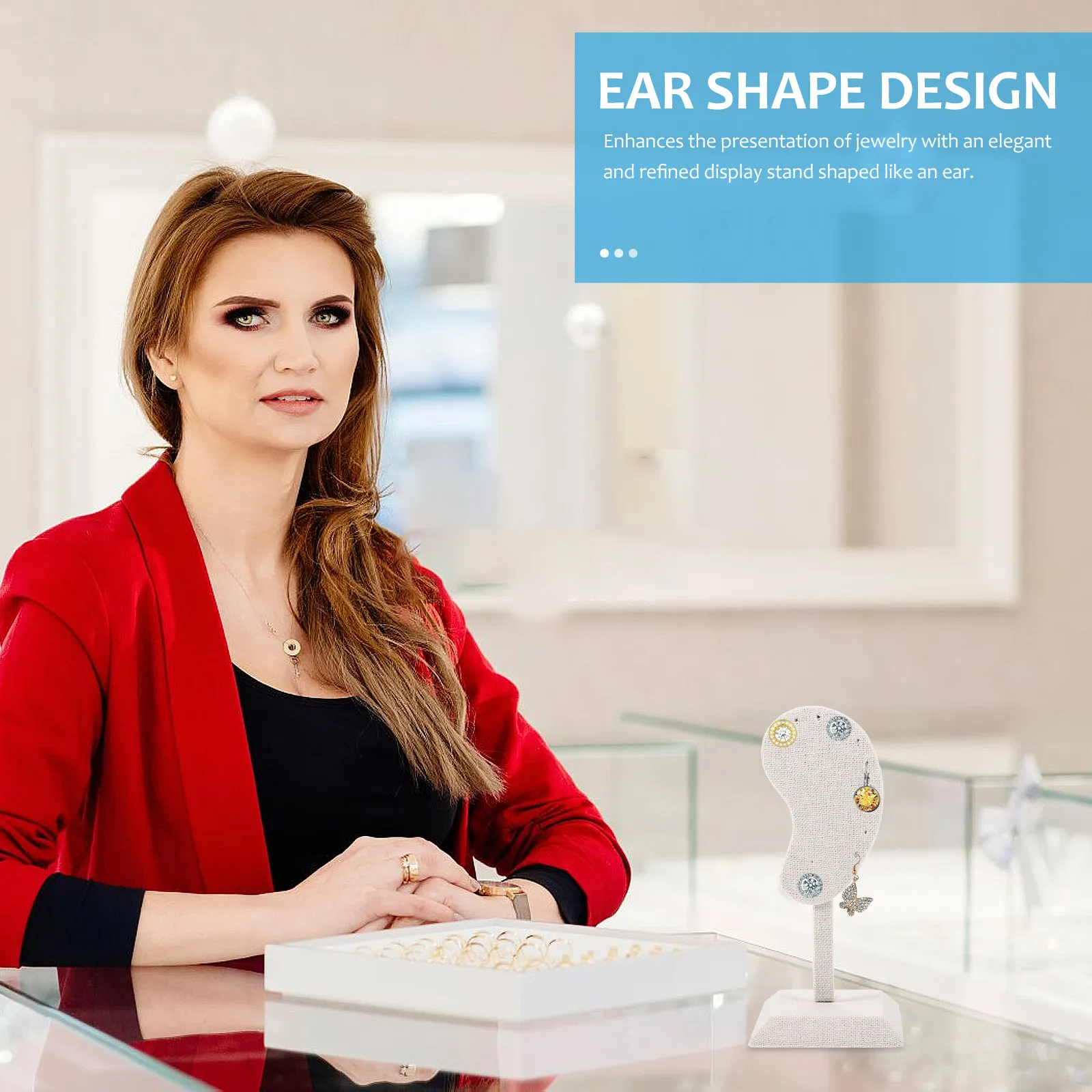 Elegant Ear Shape Jewelry Organizer Stand for Earrings Necklaces Ear Studs Lightweight Sturdy Jute Portable Display Rack
Elegant Ear Shape Jewelry Organizer Stand for Earrings Necklaces Ear Studs Lightweight Sturdy Jute Portable Display Rack