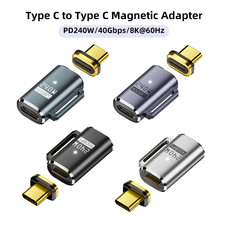 USB4.0 PD240W Charger Connector 8K@60Hz Magnetic Adapter for Macbook 40Gbps USB C to Type C OTG Male to Female Adapter Converter
USB4.0 PD240W Charger Connector 8K@60Hz Magnetic Adapter for Macbook 40Gbps USB C to Type C OTG Male to Female Adapter Converter